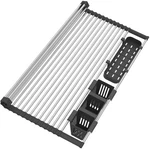 Extra Large Black Expandable Roll Up Dish Drying Rack 25.1''WITH Stor.... Fixed Price $42.27.