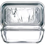 Luminarc European Tempered Glass Cow Butter Dish - 1 Pound Capacity White. Fixed Price $35.89.