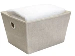 Simplify Large Beige Faux Jute Grommet Storage Tote Bin 16.8" 14" 10" Pack. Fixed Price $74.99.