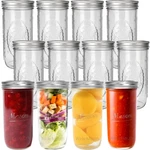 Cyclemore 24 Oz Wide Mouth Mason Jars 12 Pack Canning With Metal Airtight. Fixed Price $69.02.