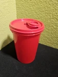 Vintage Tupperware Red Cylinder Food Storage Container With Snap Lid. Fixed Price $11.99.