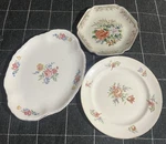 (3) Vintage Flower Plate Household Priscilla Omc Japan Hexagon Usa Platter Tray. Fixed Price $12.88.