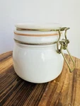 Vintage Milky White Glass Jar With Airtight Lids. Fixed Price $15.00.