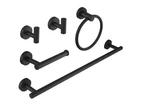 Bwe 5-PIECE Bath Hardware Matte Black Towel Rail, Ring, Toilet Paper Ho. Fixed Price $35.00.