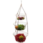 3 Tier Hanging Chrome Plated Fruit & Vegetable Storage Basket. Fixed Price $18.95.