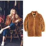 J. Crew Plush Teddy Bear Coat J9064 Camel Brown Size Medium Soft Faux Fur. Fixed Price $85.00.