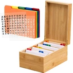 Henoyso 4X6" Bamboo Index Holder Set - Recipe Box Organizer W/ Cards & Divi. Fixed Price $46.19.