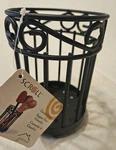 Spectrum 7" Tall Wrought Iron Scroll Black Utensil Holder Large New Never Used. Fixed Price $9.95.