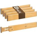Bamboo Drawer Divider Set Of 4, Adjustable Spring-loaded Organizer (16.9". Fixed Price $31.60.