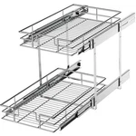 Lovmor Tier Pull Out Cabinet Organizer 11"W X 21"D Sliding Shelves Kitchen. Fixed Price $128.24.