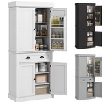 Homcom 71" Kitchen Pantry Cabinet With Large Storage And Led Lights. Fixed Price $219.99.