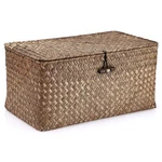 Hipiwe Wicker Shelf Baskets Bin With Lid, Handwoven Seagrass M, Coffee. Fixed Price $31.18.