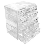 Sorbus Makeup Storage Organizer - 3 Large And 4 Small Drawers, Diamond Pattern. Fixed Price $53.99.