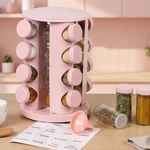 Pink Rotating Spice Rack Seasoning Organizer With 16 Empty Jars, Contai.... Fixed Price $60.59.