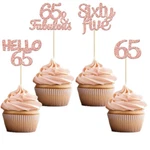 Gyufise 24 Pack Glitter 65TH Birthday Cupcake Toppers Hello Sixty Five Cak.... Fixed Price $14.44.
