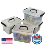 Ggbin 6 Quart Clear Storage Black Handle Latches - 4 Pack. Fixed Price $45.42.