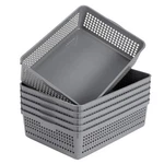 Eslite Plastic Organizing Baskets/storage Tray BASKETS,6-PACK,GRAY. Fixed Price $38.73.