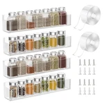 Pmmasto Adhesive Acrylic Spice Rack Organizer For Wall With 2 Nano Double Sid.... Fixed Price $54.00.