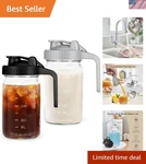 Breast Milk Pitcher Mason Jar - 2PACK Easy Pouring 32OZ Airtight Glass Wi.... Fixed Price $45.93.