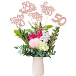 Gyufise 15PCS 50TH Birthday Centerpiece Sticks Fifty Happy Table Flower .... Fixed Price $18.42.