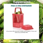 Tupperware Deli Large 8 Cup Square Pickle Container Strainer Red. Fixed Price $16.99.