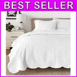 Elegant King Size 3-PIECE Cotton Matelasse Quilt Set All-season White Bedding. Fixed Price $197.99.