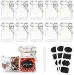12 Pack Glass Jars W/ Airtight Lids 3.4 Oz Small Spice With Silicone Gasket. Fixed Price $36.53.