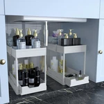 Under Sink Organizer 2 Pack Tier Sliding Large White Dekava Cabinet Bathroom. Fixed Price $51.99.