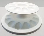 New Unused Tupperware 2 Piece Tiered Deviled Egg Server #3985 A-1 No Cup. Fixed Price $28.95.