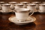 Noritake Crestwood Platinum 4166 Cup & Saucer Set Replacement China Vintage 70S. Fixed Price $15.99.