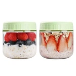 Showin Overnight Oats Containers With Lids, Glass 10OZ-2PC, Light Green. Fixed Price $20.44.
