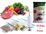 23 Pcs Food Storage Vacuum Seal Bags With Hand Pump Sous Vide Bpa Free. Fixed Price $13.95.