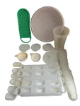 Lot Of Vtg Tupperware Miscellaneous Clear Green Speckled Beige Ivory Replacement. Fixed Price $32.00.