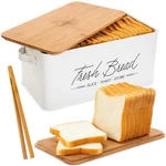 Talented Kitchen Countertop Bread Box - White Metal, Airtight Storage Contain.... Fixed Price $35.63.