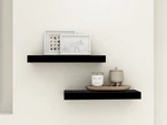 Mainstays 16.5" Black Floating Shelves - Wood, Set Of 2, Bedroom/kitchen Storage. Fixed Price $16.96.