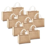 Jute Travel Tote Bags, Set Of Burlap Medium 14.5" X 6.7" 10.2", Re.... Fixed Price $80.63.