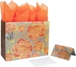 13" Lar Rose Gold Bag Set With Greeting Card And Oran Tissue. Fixed Price $6.97.