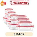 3 Pack Snapware Total Solution 10 Piece Glass Food Storage Container Set Lids. Fixed Price $65.99.