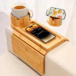 Aisongdong Couch Cup Holder,bamboo Arm Tray 12" X 7" 4.3", Natural. Fixed Price $34.90.