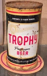 1957 Trophy 2SIDED Steel Flat Top Beer Can Drewrys Brwg South Bend Indiana Empty. Fixed Price $6.00.