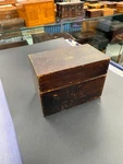 Antique Rustic Dark Oak Wooden Trinket Recipe Box Primitive Farmhouse. Fixed Price $45.00.