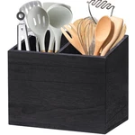 Wooden Kitchen Utensil Caddy With 2 Compartments, Rustic Holder For K.... Fixed Price $29.21.