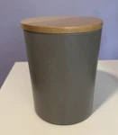 Contemporary Grey Target Threshold Canister With Light Wood Lid 7" 5.5" Gray. Fixed Price $6.75.