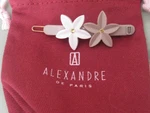 Alexandre De Paris White/ Gray Color Rhinestone Hair Clip 2 1/4" Pouch Great. Fixed Price $49.00.
