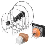 Hztint 3 Pack Pot Lid Organizer For Cabinet, 9.4 X 5.1 5.9 Inches, Silver. Fixed Price $22.85.
