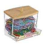 Btsky Clear Paper Clip Holder With Bamboo Lid Thick Acrylic Transparent. Fixed Price $10.36.