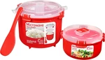 Sistema Microwave Rice Cooker & Round Food Container Set 2.6L, 915ML. Fixed Price $32.95.