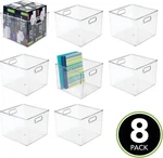 Mdesign Linus Clear *kitchen/office/storage *organizer Bin W/HANDLES,*8PACK. Fixed Price $64.95.