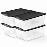 Homz 4-PACK Secure Latch Clear Plastic Storage Organizer Bins, 15 Quart, Gray. Fixed Price $55.27.