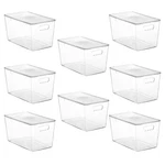 Storage Bins 8 Pack Clear Xl 13 Stackable Plastic Containers Vtopmart Lids. Fixed Price $74.99.